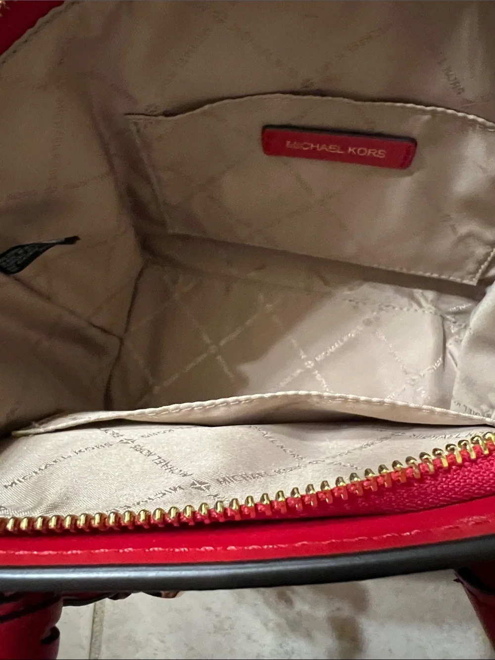 Michael Kors Avril Small Leather Top-Zip Satchel